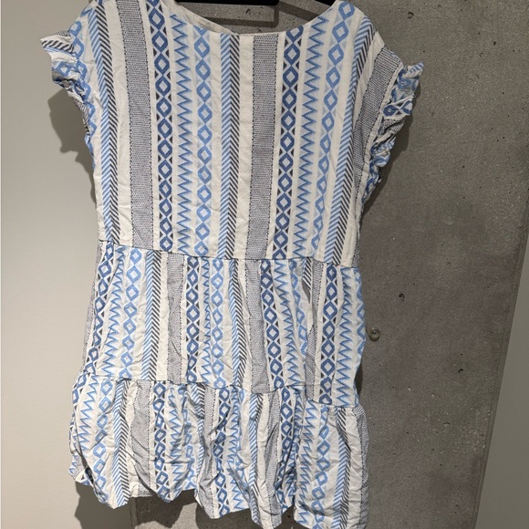 LOFT Blue and White Patterned Mini Dress - Picture 4 of 5